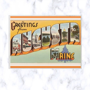Vintage-Großbuchstabe-Augusta-Maine-Postkarte Postkarte