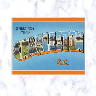 Vintage Großbuchstabe Charleston South Carolina  Postkarte