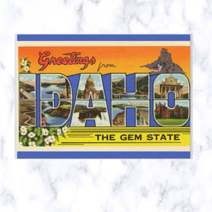 Vintage Großbuchstabe Idaho Postkarte