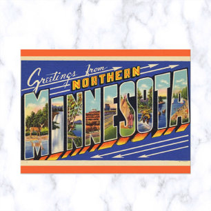 Vintage Großbuchstabe Minnesota Postkarte