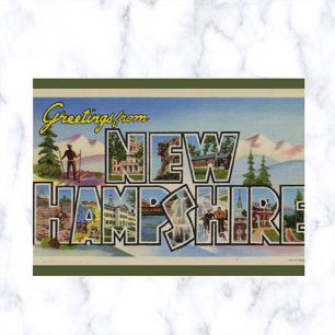 Vintage Großbuchstabe New Hampshire Postkarte
