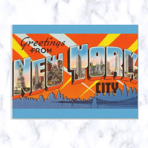 Vintage Großbuchstabe New York City New York Postkarte