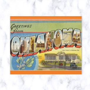 Vintage Großbuchstabe Oklahoma Postkarte