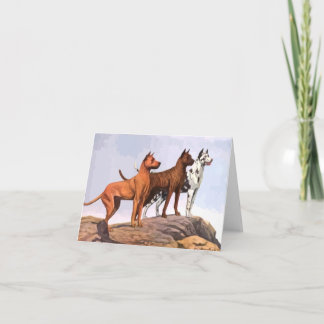 Vintage Große Dänen-Note-Karte Feiertagskarte