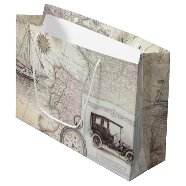 Vintage Große Geschenktüte (Vorderseite Schrägansicht)