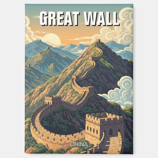 Vintage große Mauer der China Magnet (Vorderseite)