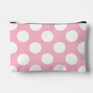 Vintage Große Polka Punkte Weiße Pastell Rosa Must Zubehörtasche