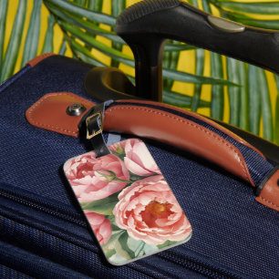 Vintage große rosa Blumen Gepäckanhänger