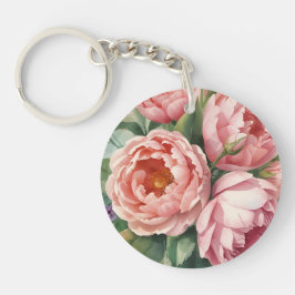 Vintage große rosa Blumen Schlüsselanhänger