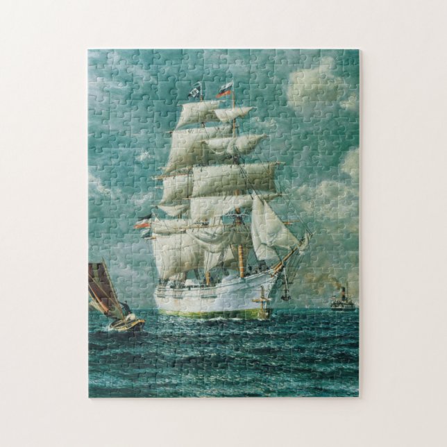 Vintage große Segelbootmalerei (1895) Puzzle (Vertikal)