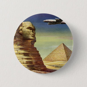 Vintage Große Sphinx von Gizeh, Pyramiden von Ägyp Button