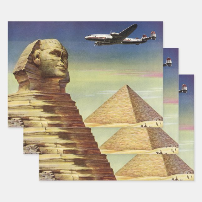 Vintage Große Sphinx von Gizeh, Pyramiden von Ägyp Geschenkpapier Set (Set)