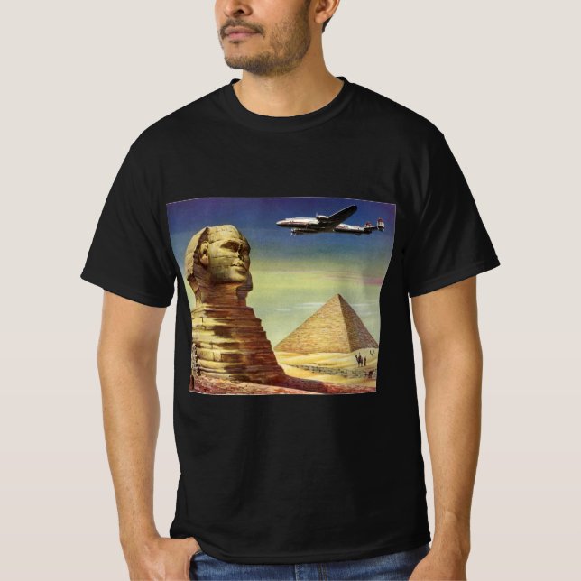 Vintage Große Sphinx von Gizeh, Pyramiden von Ägyp T-Shirt (Vorderseite)