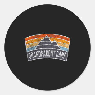 Vintage-Großeltern-Camp-Regenbogen-Camping-Berg Runder Aufkleber