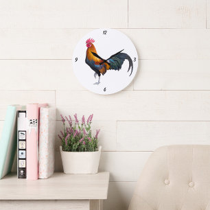 Vintage Großuhr für mehrfarbige Rooster Große Wanduhr