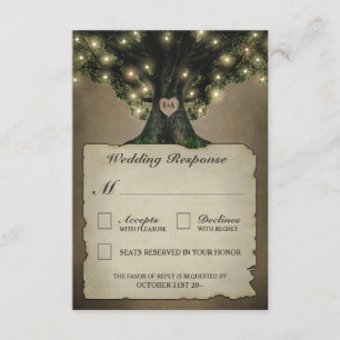 Vintage großväterliche Eichen-Baum-Hochzeit UAWG RSVP Karte