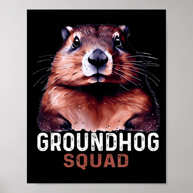 Vintage Groundhog Squad Funny Lovers Groundhog Hap Poster (Vorne)