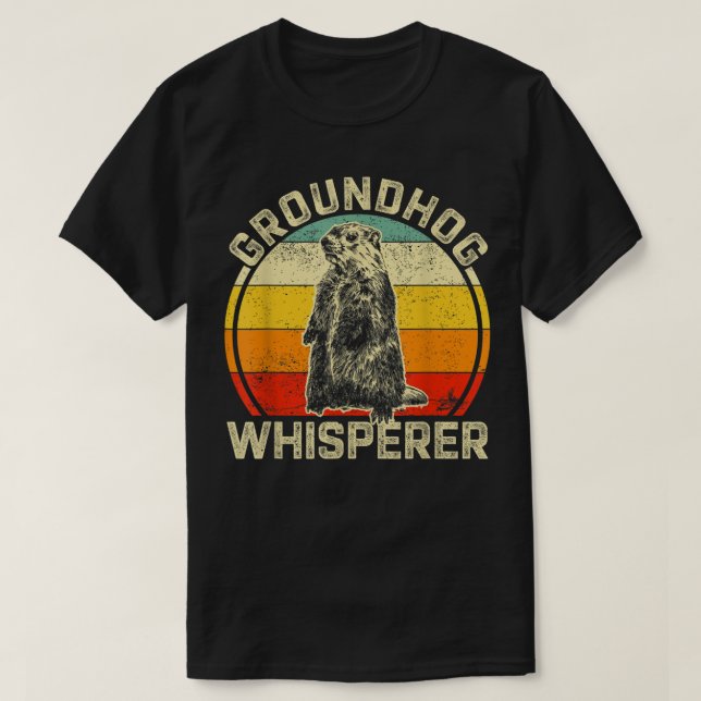 Vintage Groundhog Whisperer Silhouette Gift Ground T-Shirt (Design vorne)