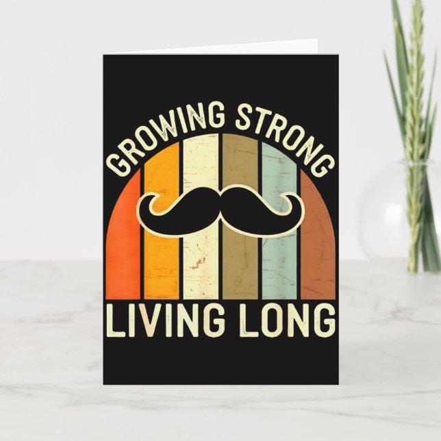 Vintage Growing Strong Living Long - Retro Schnurr Karte (Vorderseite)