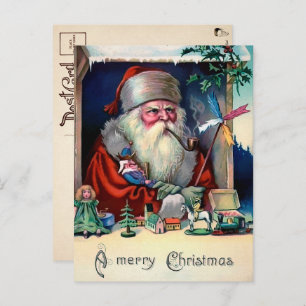 Vintage Grumpy Weihnachtskarte Postkarte