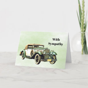 Vintage Grün Auto Aquarell Beileid Karte