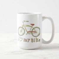 Vintage Grün Fahrrad Ich Liebe Mein Fahrrad Tasse