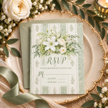 Vintage-Grün Floral Elegante Hellgrüne Hochzeit