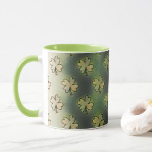 Vintage Grün, grau und orange Kleeblatt St. Patric Tasse