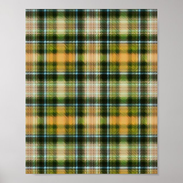 Vintage Grün Orange St. Patrick Karomuster   Poster (Vorne)