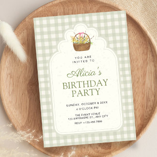 Vintage Grün sanfter Geburtstag Einladung