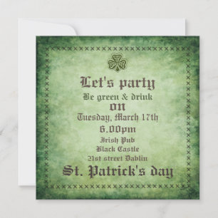 Vintage-Grundge-Irischer-Kleeblatt-St.-Patricks-Ei Einladung