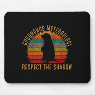 Vintage-Grundmurmeltier-Flüsterer-Silhouette-Gesch Mousepad
