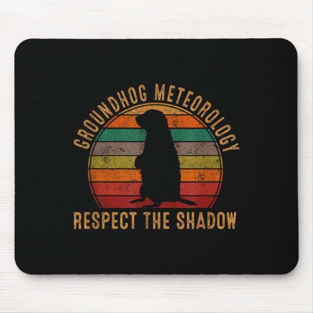 Vintage-Grundmurmeltier-Flüsterer-Silhouette-Gesch Mousepad (Vorne)