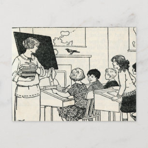 Vintage Grundschullehrer Postkarte