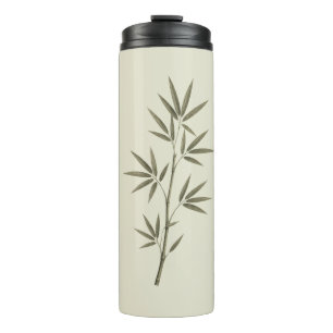 Vintage-grüne Bambusblätter Thermosbecher