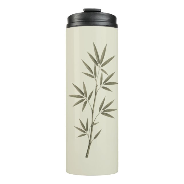 Vintage-grüne Bambusblätter Thermosbecher (Vorderseite)