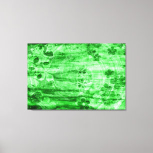 Vintage grüne Blume Holzkunst Leinwanddruck