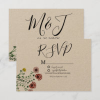 Vintage Grüne Botany Wedding RSVP