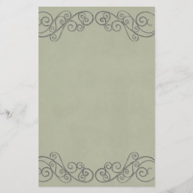 Vintage Grüne Hochzeit Briefpapier (Vorderseite)
