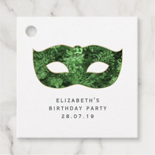 Vintage grüne Maskerade Geschenkanhänger