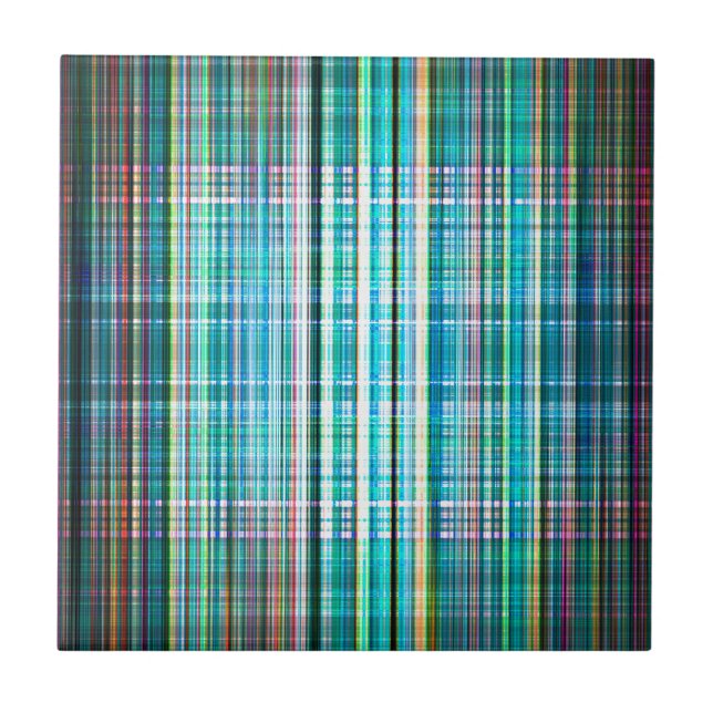 Vintage, grüne Streifen Fliese (Vorderseite)