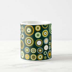 Vintage Grüne und Weiße Fünftel Abstrakte Kunst Tasse