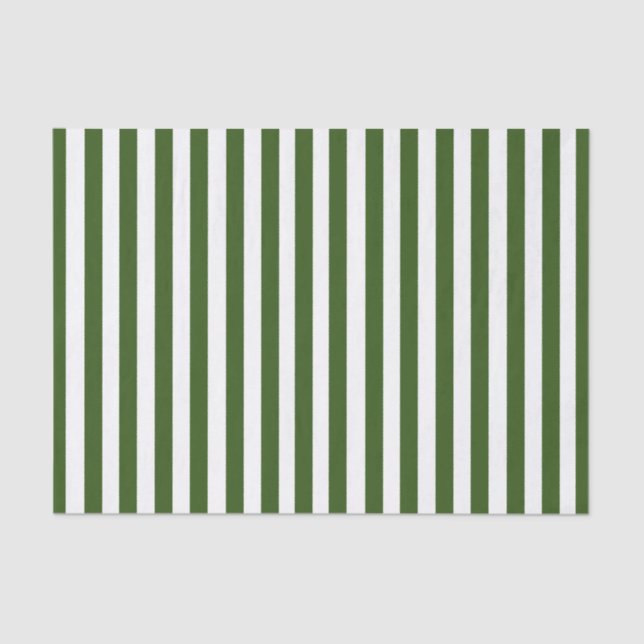 Vintage, grüne und weiße Streifen Seidenpapier (Vorderseite)
