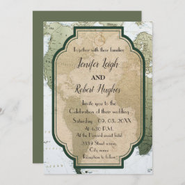 Vintage Grüne Welt Einladung