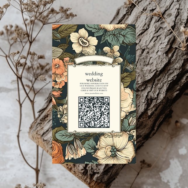 Vintage Grünen Fall Blume Hochzeit Begleitkarte (Von Creator hochgeladen)