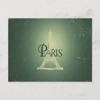 Vintage grüner Eiffelturm Paris Design Postkarte