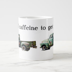 Vintage-Grüner-LKW-Koffein-Treibstoff Jumbo-Tasse