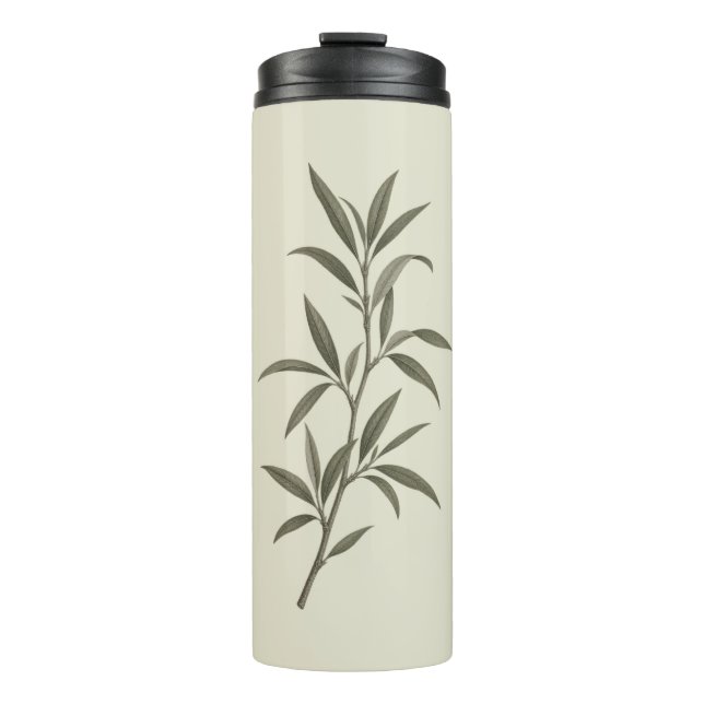 Vintage grüner Mandelzweig Thermosbecher (Vorderseite)