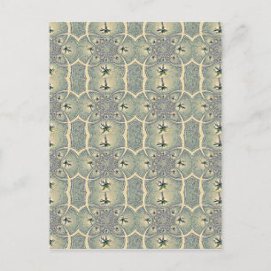 Vintage-grünes abstraktes Blumendesign Postkarte