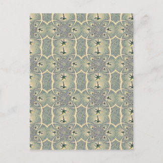 Vintage-grünes abstraktes Blumendesign Postkarte